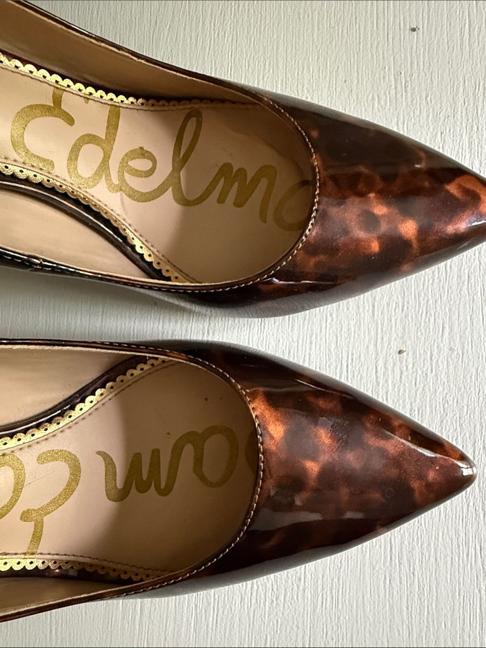 Sam Edelman Women's Tortoiseshell Brown Pointed-Toe Pumps - Picture 8 of 12